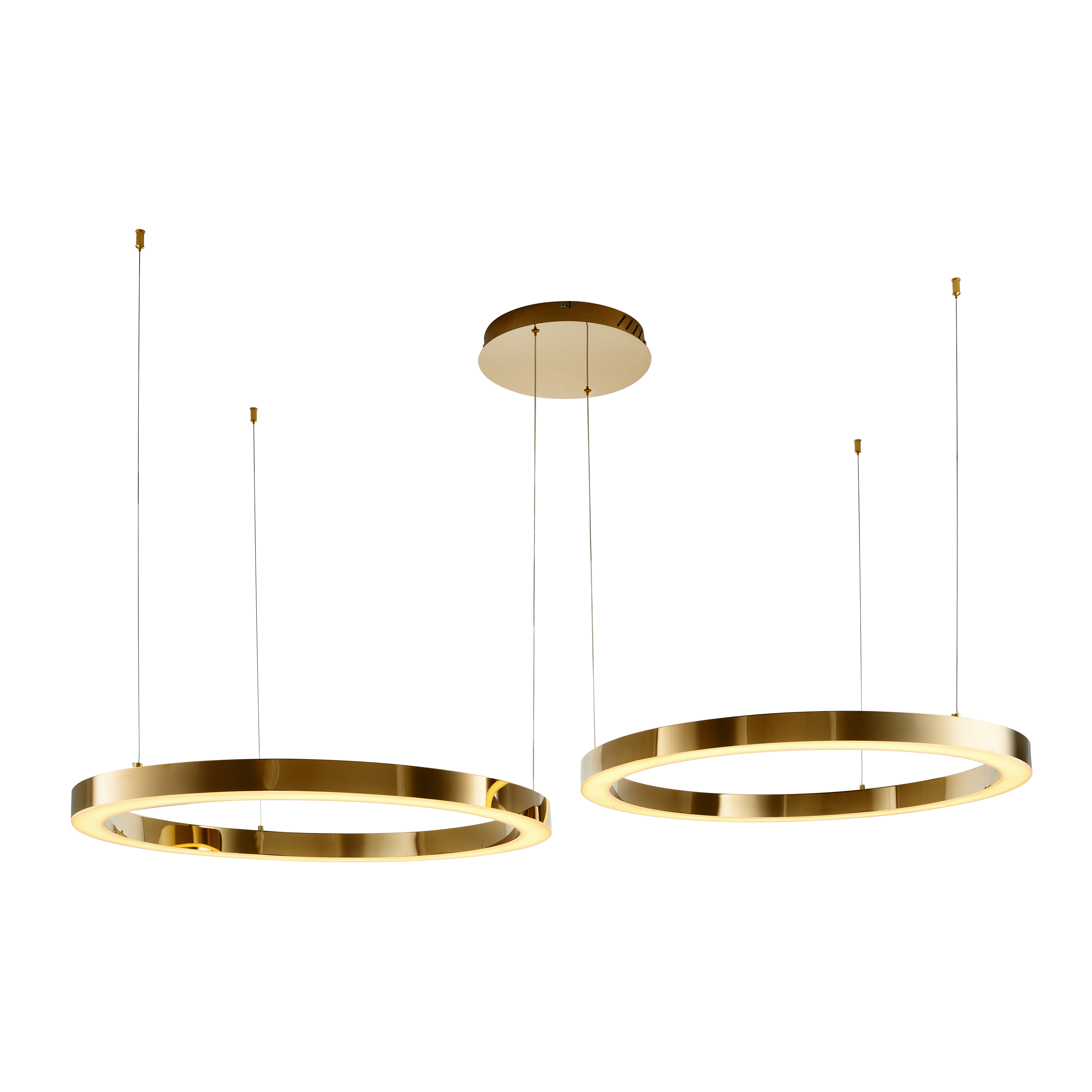 Lampa wisząca CIRCLE 80+80 LED złoty połysk na 1 podsufitce - DN924-80+80 gold - Step Into Design - obrazek 3