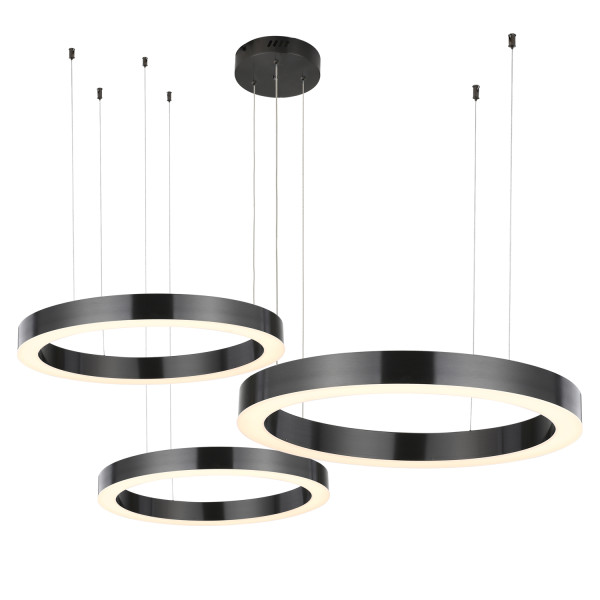 Lampa wisząca  na pilota CIRCLE 60+80+100 LED TYTAN na 1 podsufitce ST-8848-60+80+100 black - Step Into Design
