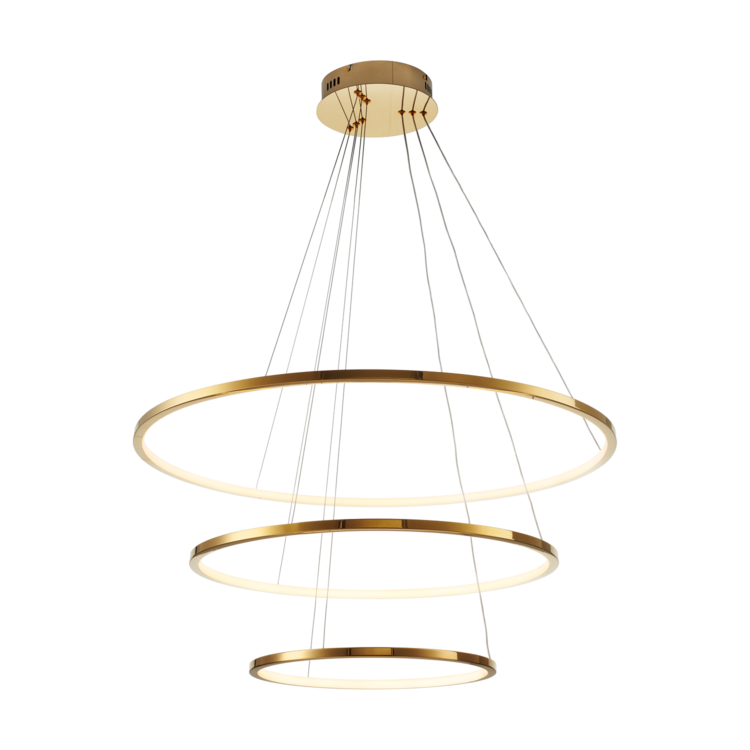 Lampa wisząca na pilota CIRCLE SLIM 40+60+80 LED złoty ST-10112P-3 - Step Into Design - obrazek 3