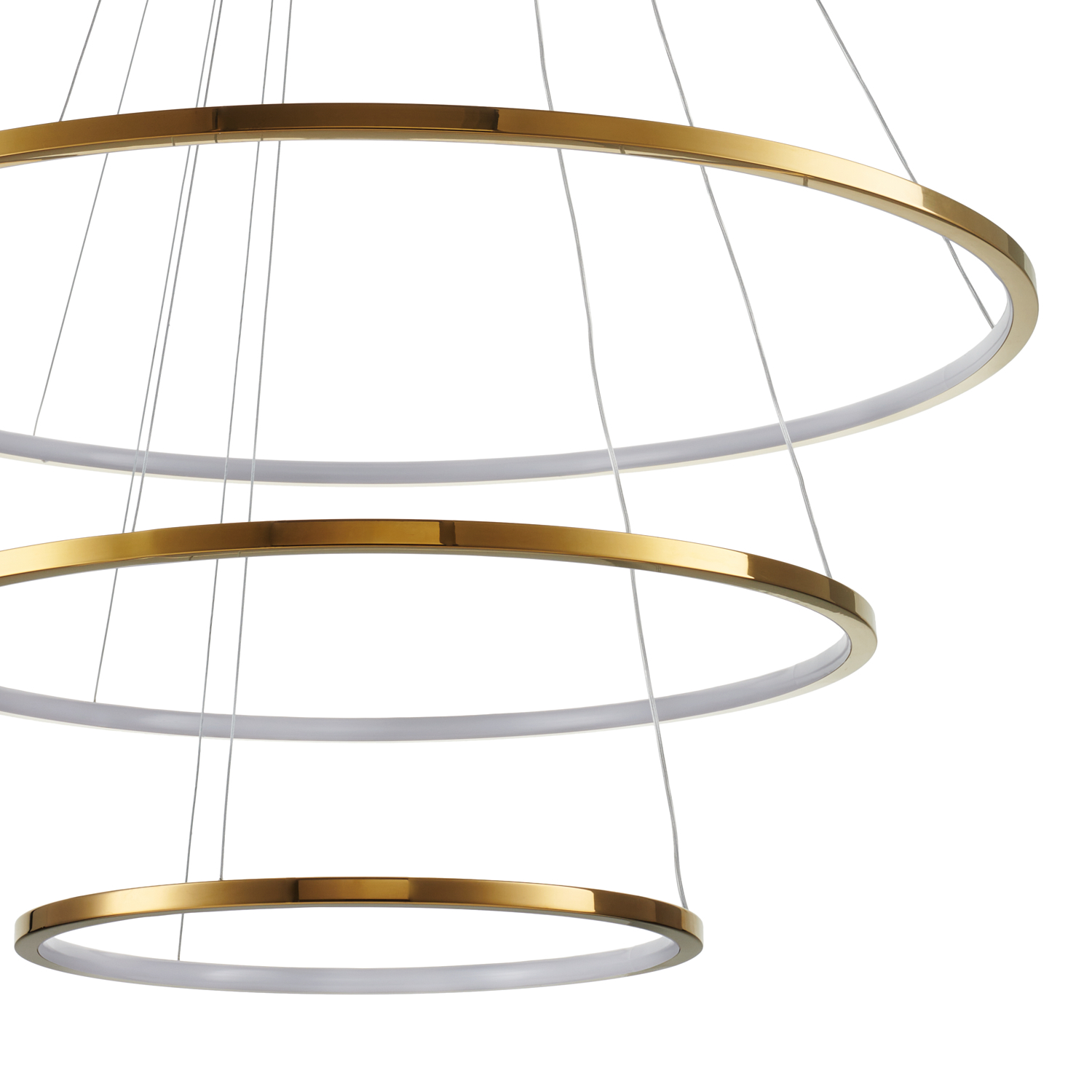 Lampa wisząca na pilota CIRCLE SLIM 40+60+80 LED złoty ST-10112P-3 - Step Into Design - obrazek 4