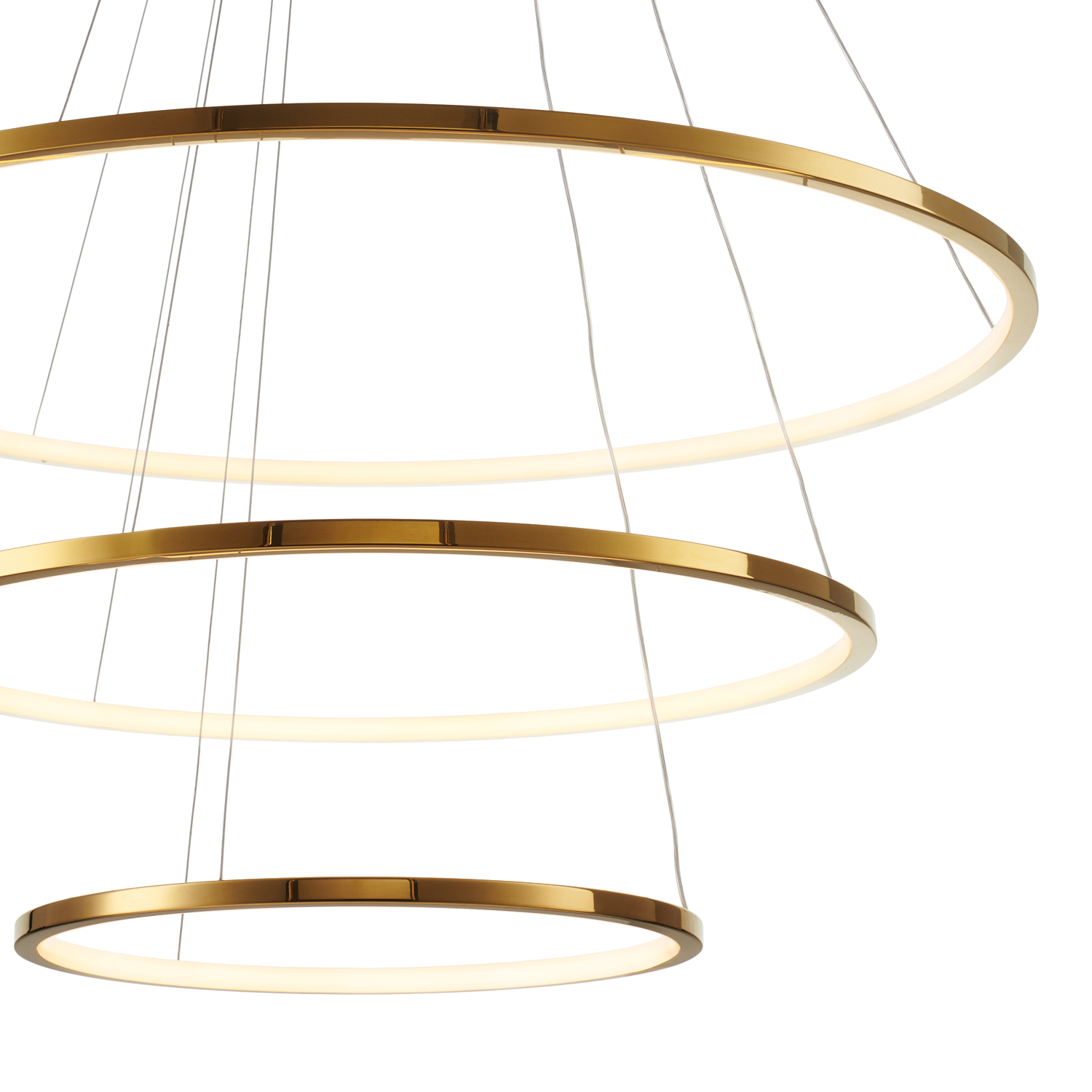 Lampa wisząca na pilota CIRCLE SLIM 40+60+80 LED złoty ST-10112P-3 - Step Into Design - obrazek 5