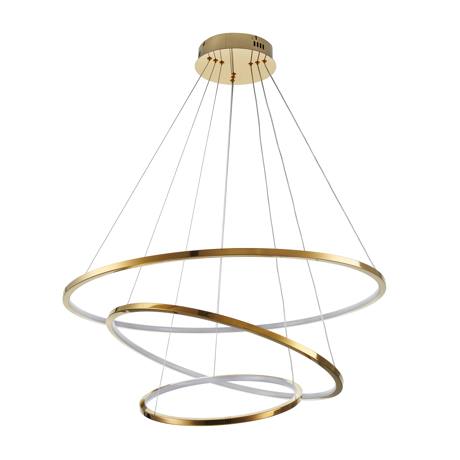 Lampa wisząca na pilota CIRCLE SLIM 40+60+80 LED złoty ST-10112P-3 - Step Into Design - obrazek 6