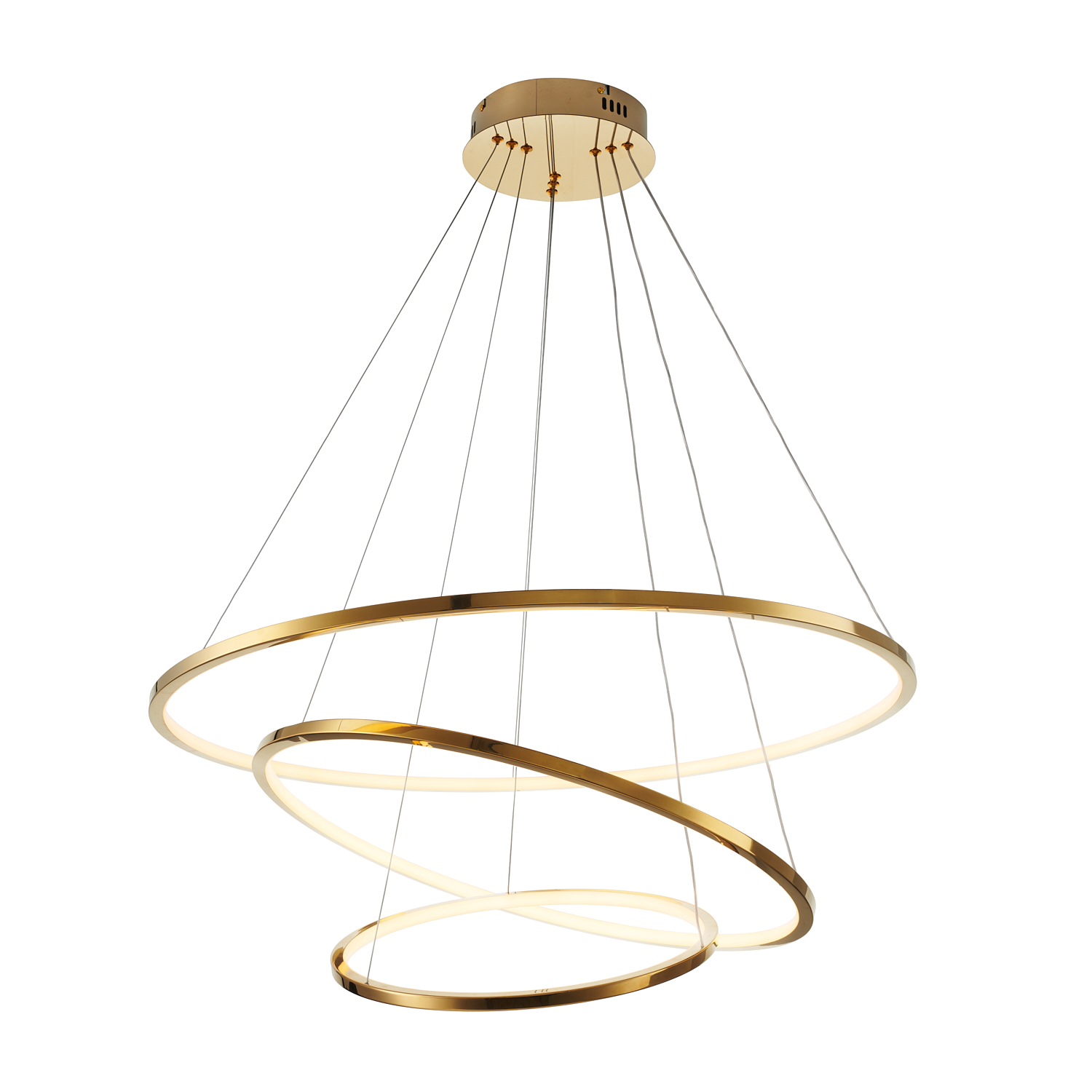 Lampa wisząca na pilota CIRCLE SLIM 40+60+80 LED złoty ST-10112P-3 - Step Into Design - obrazek 7