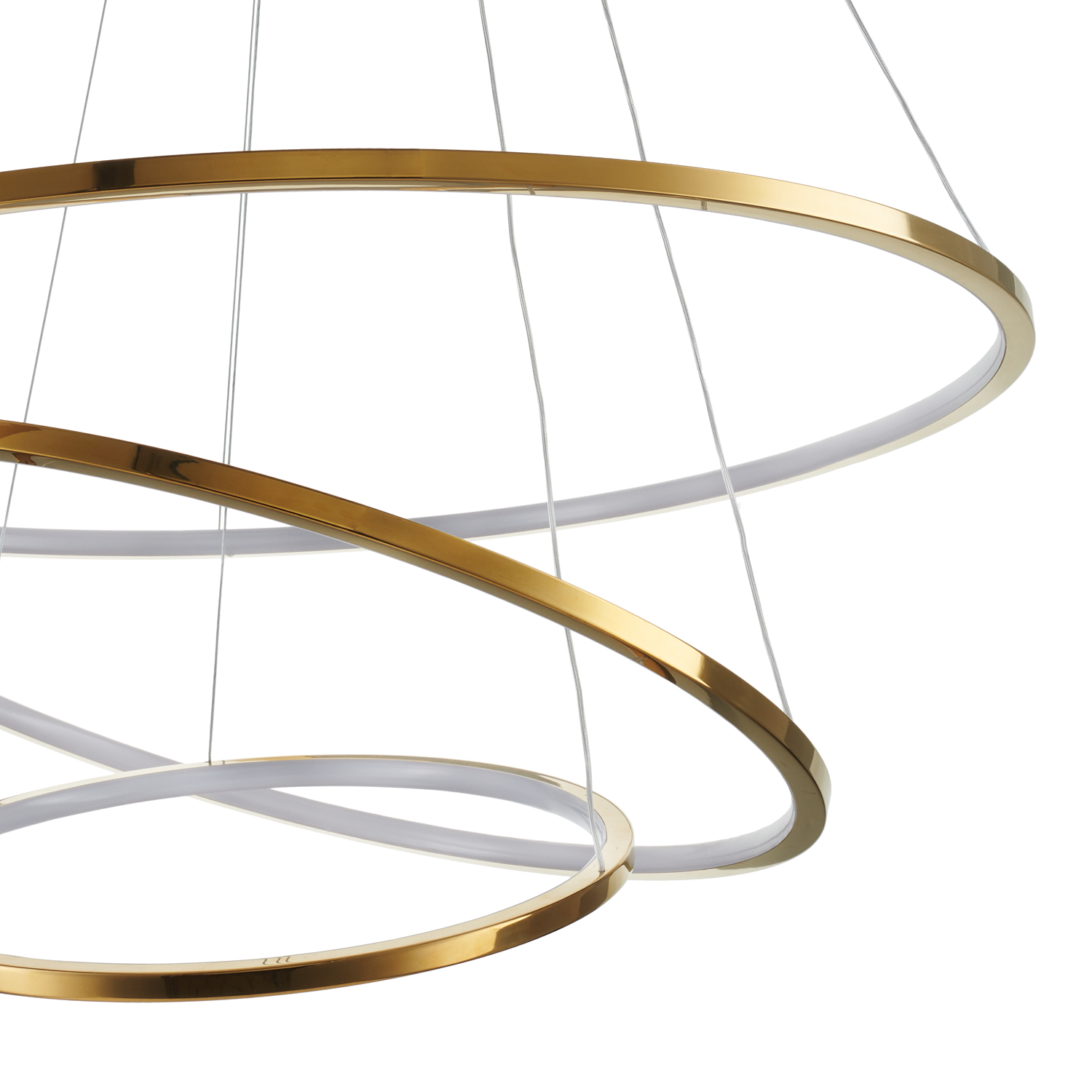 Lampa wisząca na pilota CIRCLE SLIM 40+60+80 LED złoty ST-10112P-3 - Step Into Design - obrazek 8
