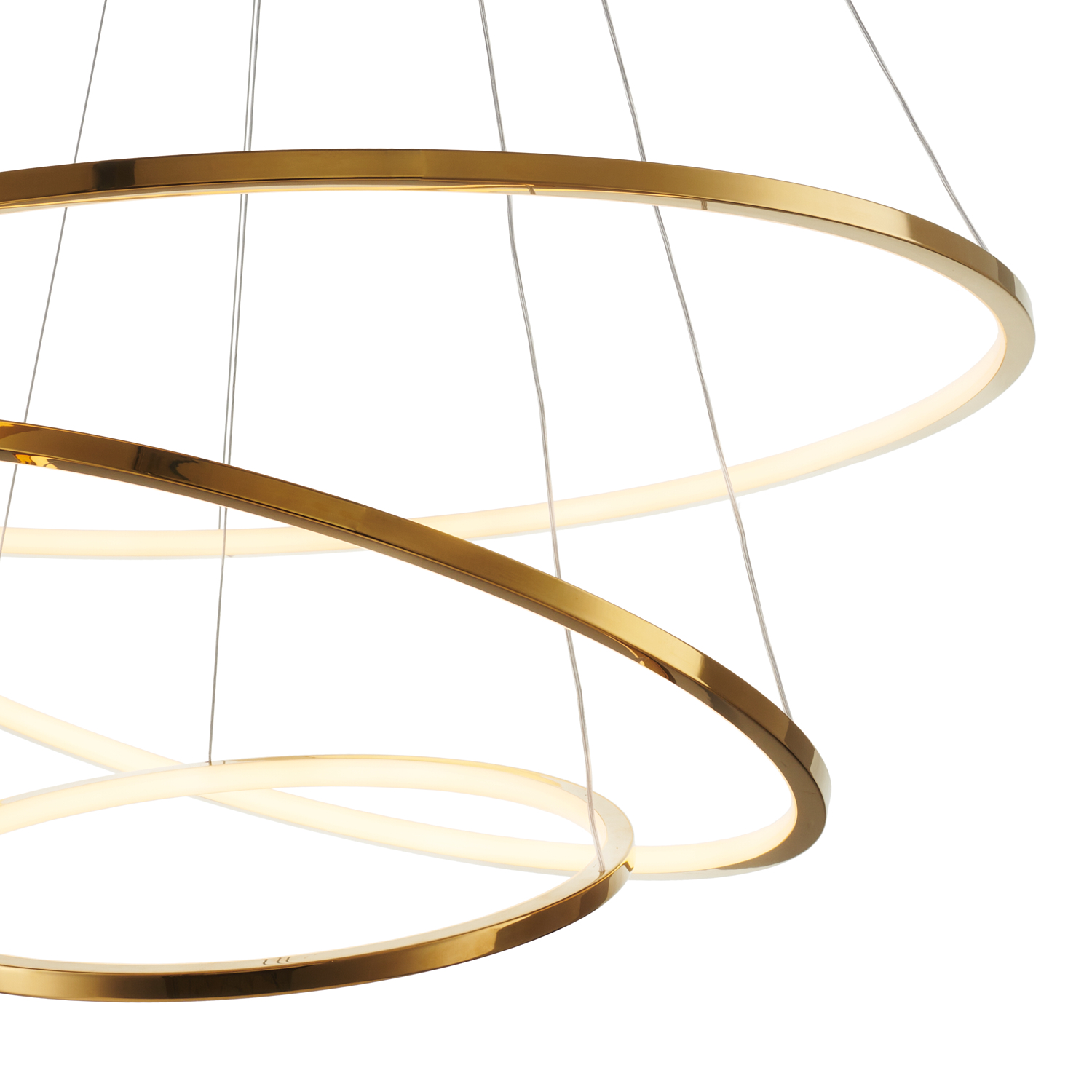 Lampa wisząca na pilota CIRCLE SLIM 40+60+80 LED złoty ST-10112P-3 - Step Into Design - obrazek 9