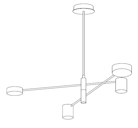 Lampa wisząca CLEX - 4P LED czarna 100 cm - ST-8102P-4 - Step Into Design - obrazek 7