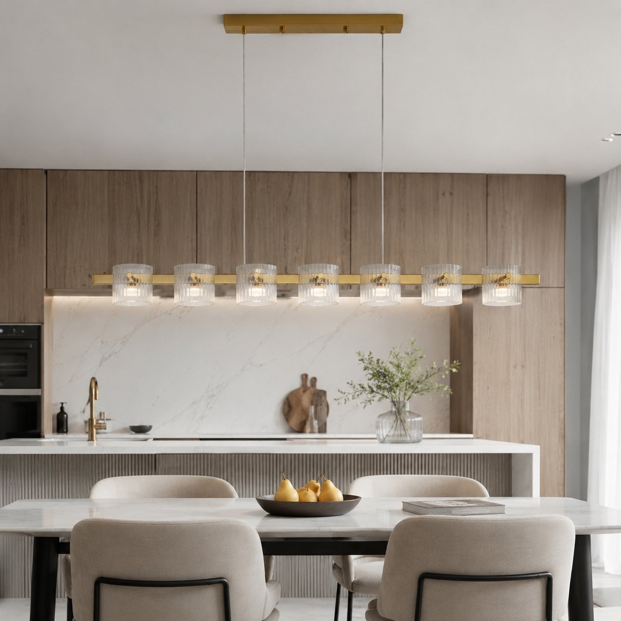 Lampa wisząca LED BACCIO złota 120 cm - nowoczesna lampa nad stół i wyspę ST-DL8520 - Step into Design - obrazek 3
