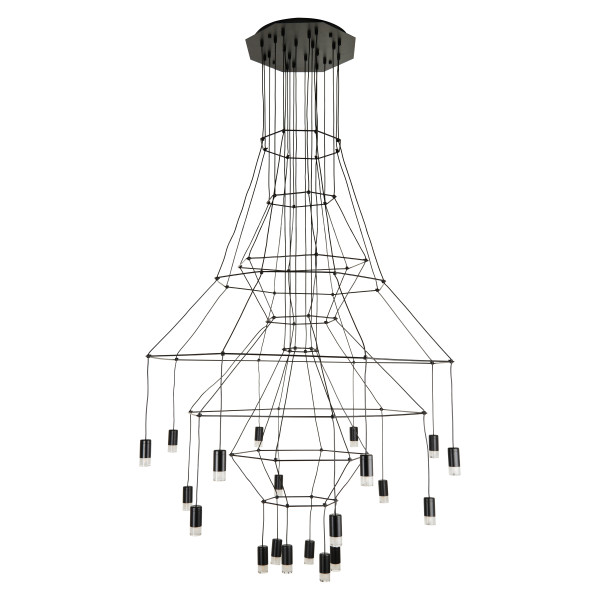 Lampa wisząca wielka do salonu na antresole LINEA czarna ST-5961-20 - Step into Design