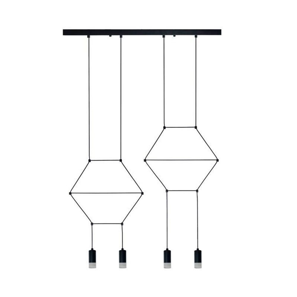 Lampa stylowa wisząca LINEA-4 LONG czarna XT068-4P - Step Into Design - obrazek 3