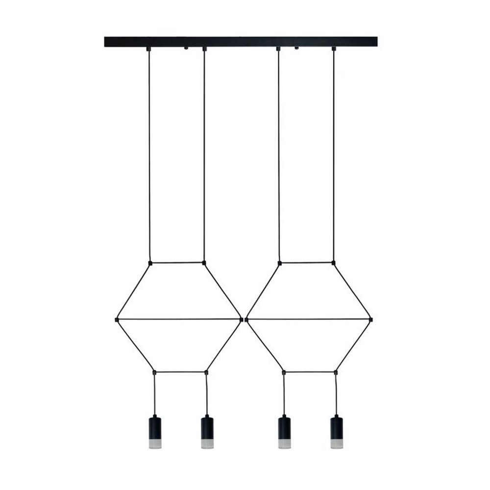 Lampa stylowa wisząca LINEA-4 LONG czarna XT068-4P - Step Into Design - obrazek 2