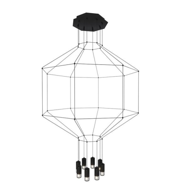 Lampa wisząca LINEA-8 czarna czarna XT080-8P - Step Into Design