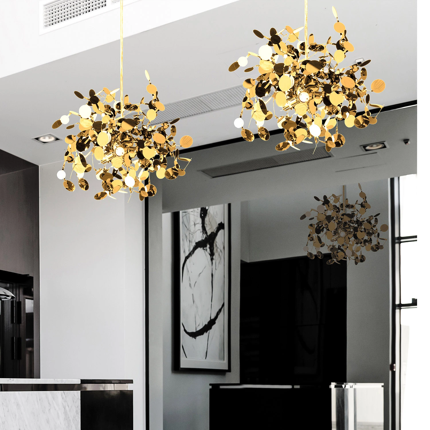 Lampa designerska wisząca MONETTI złota ST-1676 - Step Into Design - obrazek 8