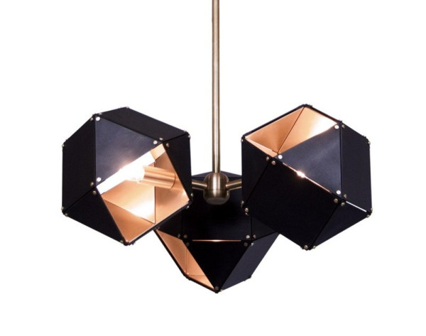 Lampa designerska wisząca NEW GEOMETRY czarno-złota ST-8861-3 - Step Into Design