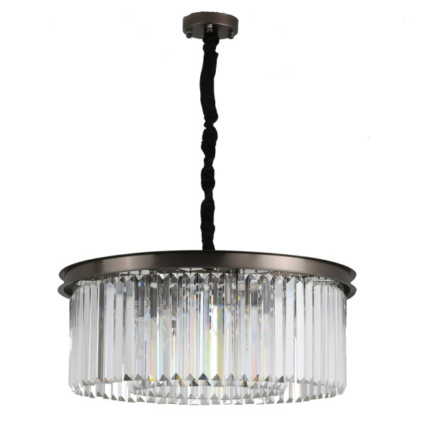 Lampa kryształowa wisząca SPARKLE ROUND szczotkowany antracyt MP0097 - Step Into Design