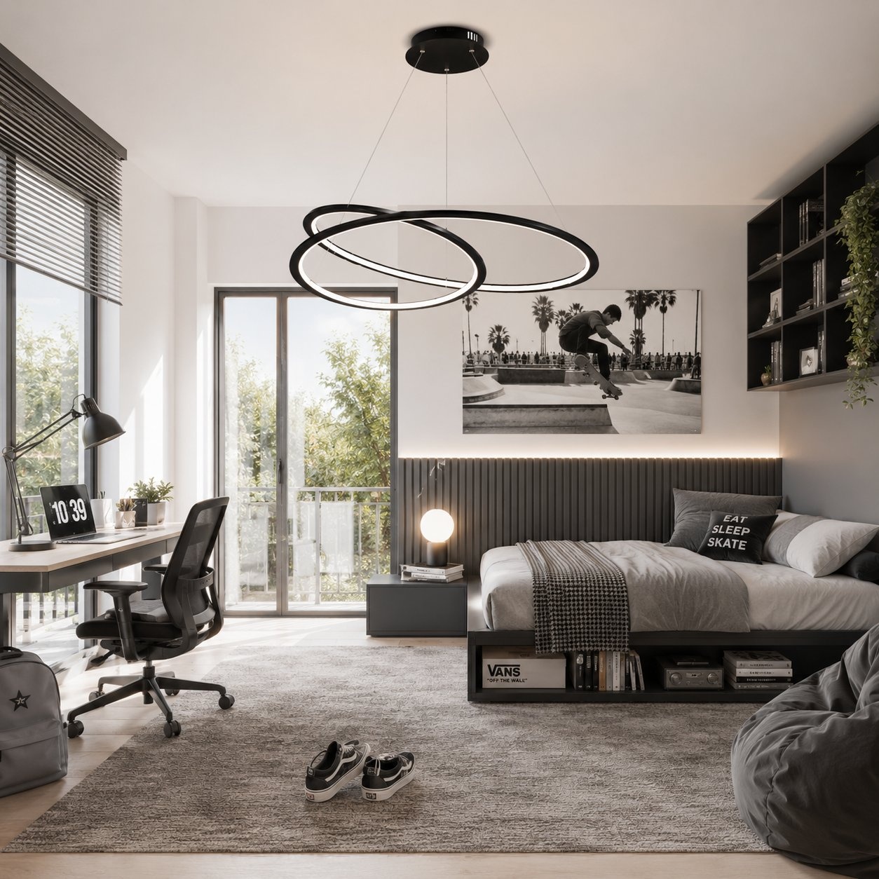 Lampa wisząca SPIRELLO ledowa czarna 80 cm - ST-8826P/B - Step Into Design - obrazek 2