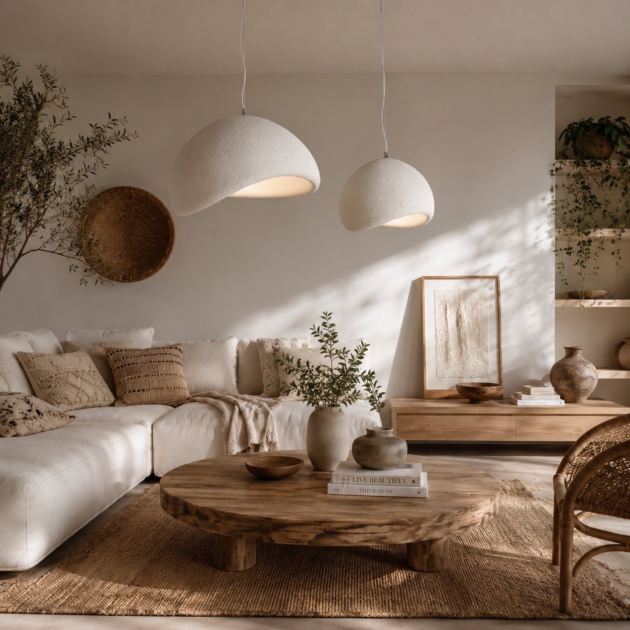 Lampa wisząca STONE LED biała 40 cm DN426-400 - Step Into Design - obrazek 2