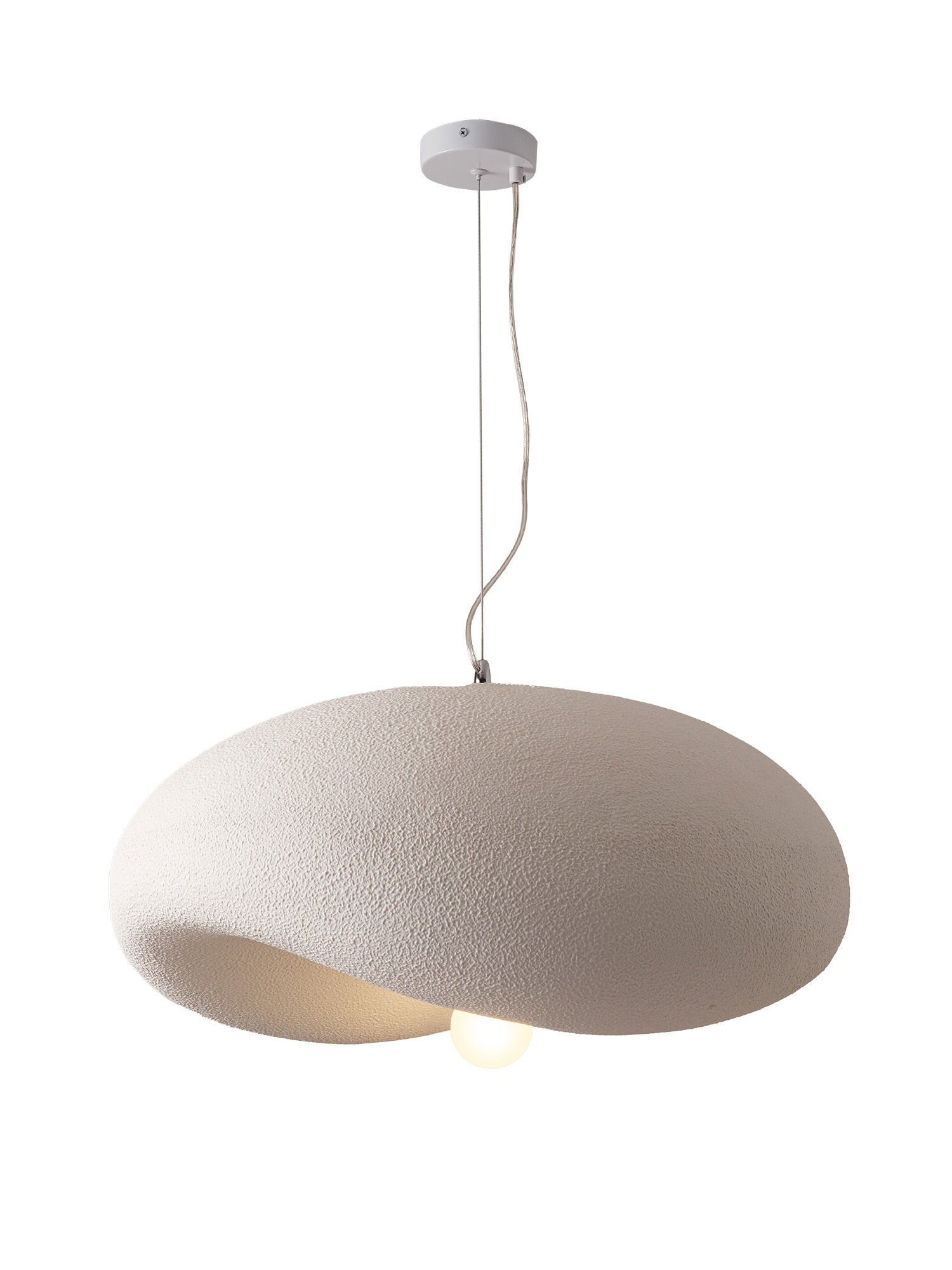Lampa wisząca STONE FLAT biała 40 cm DN429-400 - Step Into Design - obrazek 2