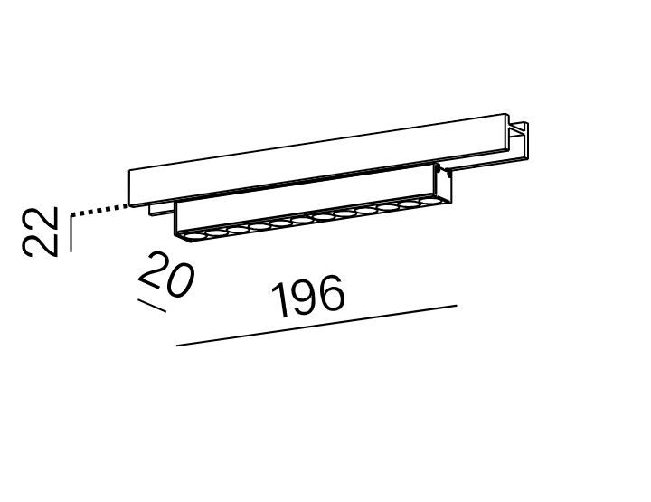 Nowoczesna liniowa oprawa szynowa AQForm RAFTER mini points 20 LED MULTITRACK 48 V 3000 K 45° drugi obwód czarna – 16458-M930-WB-01-12 - obrazek 6