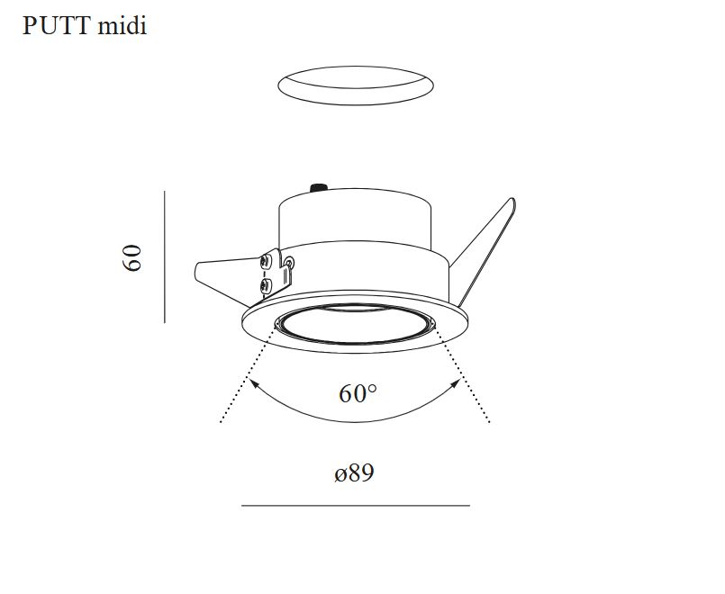 Nowoczesna oprawa wpuszczana AQForm PUTT midi move LED 3000 K 50° biała – 38042-M930-WW-00-13 - obrazek 2