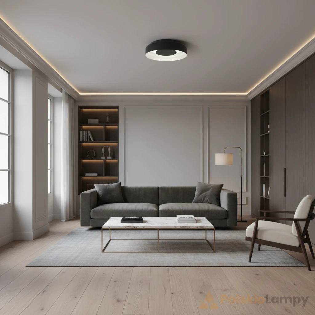 Nowoczesny plafon AQForm MAXI RING dot LED 3000 K czarno-biały – 47027-M930-DW-PH-12 - obrazek 2