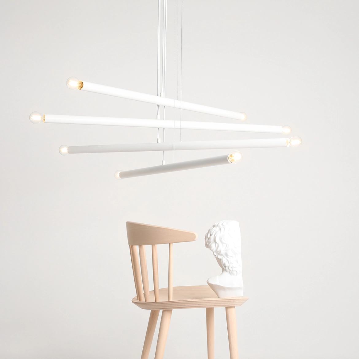 Lampa Wisząca TUBO 8 Biały 1072P Aldex