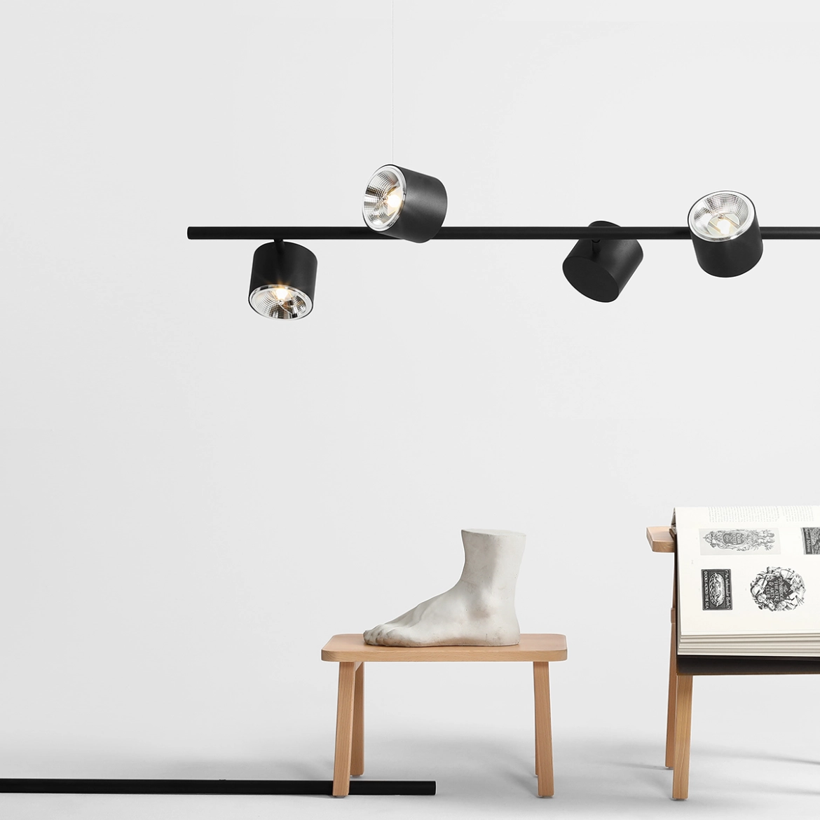 Lampa wisząca 6-PŁ BOT BLACK 1047K ALDEX