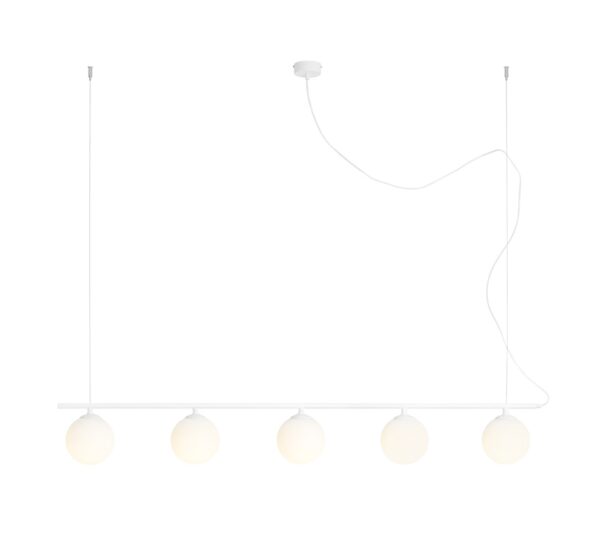 LAMPA WISZĄCĄ BERYL GLASS 5 Biały 1006F Aldex