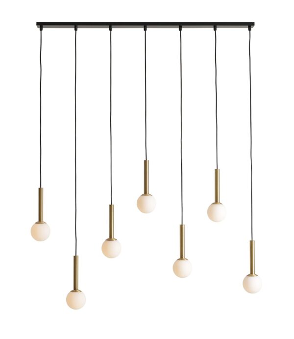 Lampa Wisząca Riu 7 Czarny / Mosiądz 1121T40 Aldex