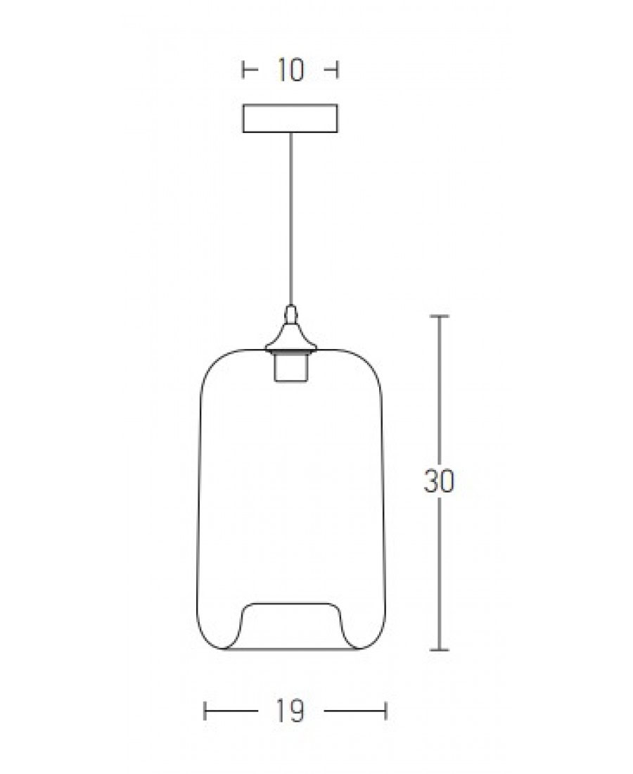 14101 PENDANT LAMP 1XE27 GLASS SMOKED GREY Zambelis Lights