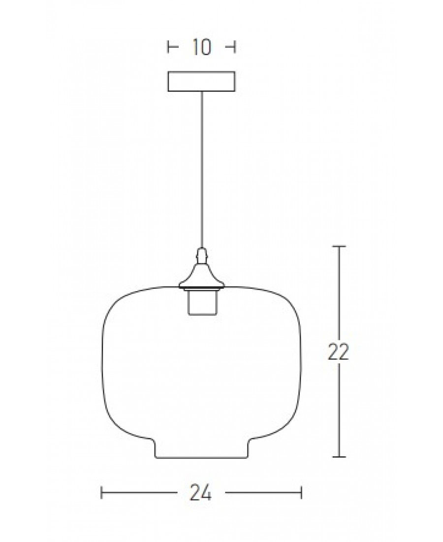 14102 PENDANT LAMP 1XE27 GLASS SMOKED GREY Zambelis Lights