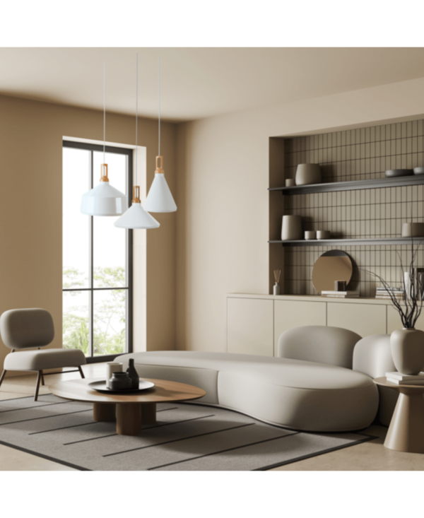 1511-W PENDANT LAMP 1XE27 ALUMINIUM WHITE Zambelis Lights