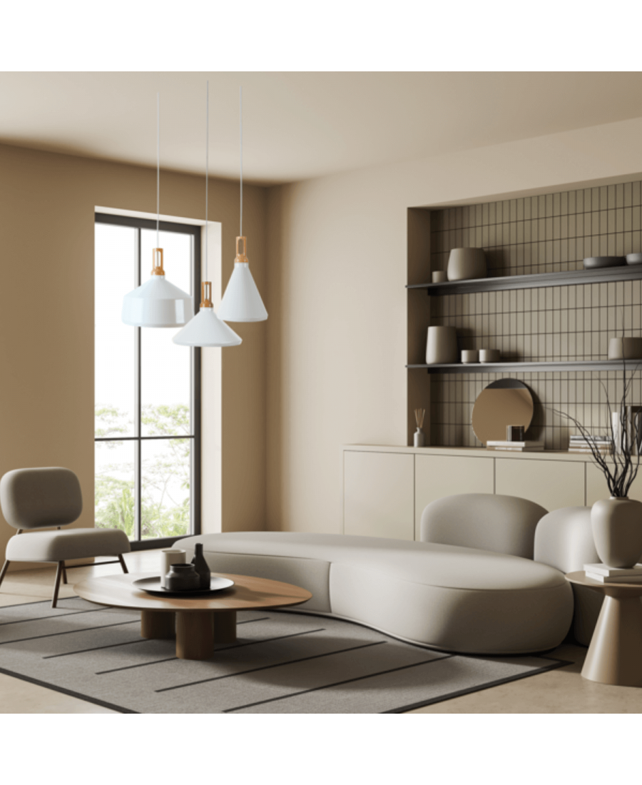 1511-W PENDANT LAMP 1XE27 ALUMINIUM WHITE Zambelis Lights