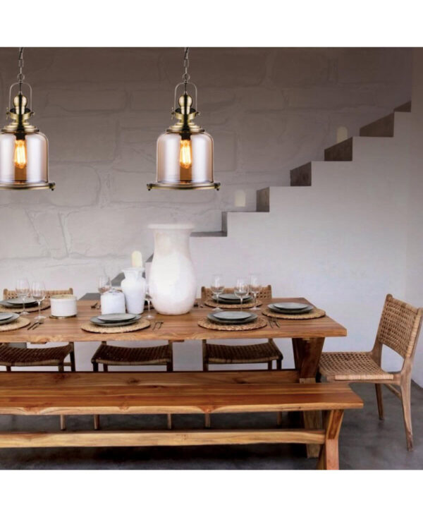 16106 PENDANTGLASS-METAL BRONZE Zambelis Lights