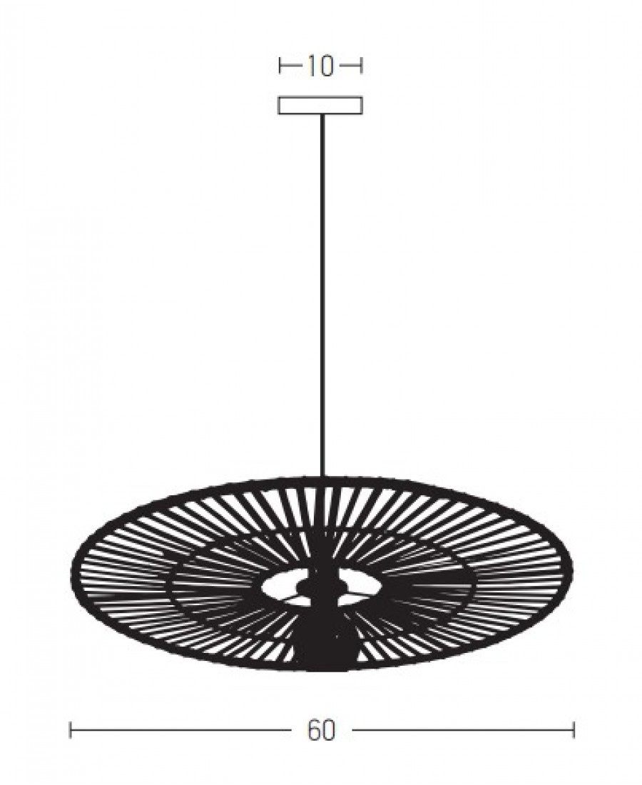 19104 PENDANT LAMP BAMBOO 1XE27 BLACK Zambelis Lights