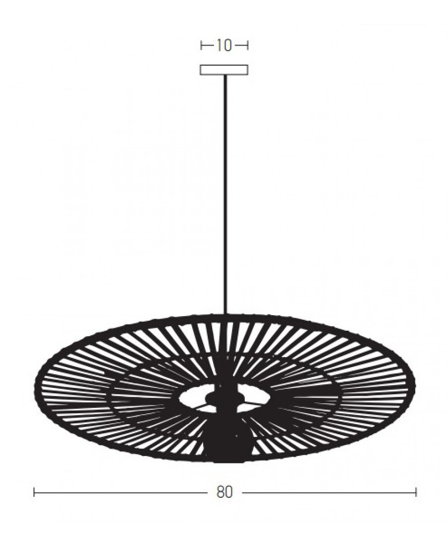 19106 PENDANT LIGHT BAMBOO METAL 1XE27 WHITE Zambelis Lights