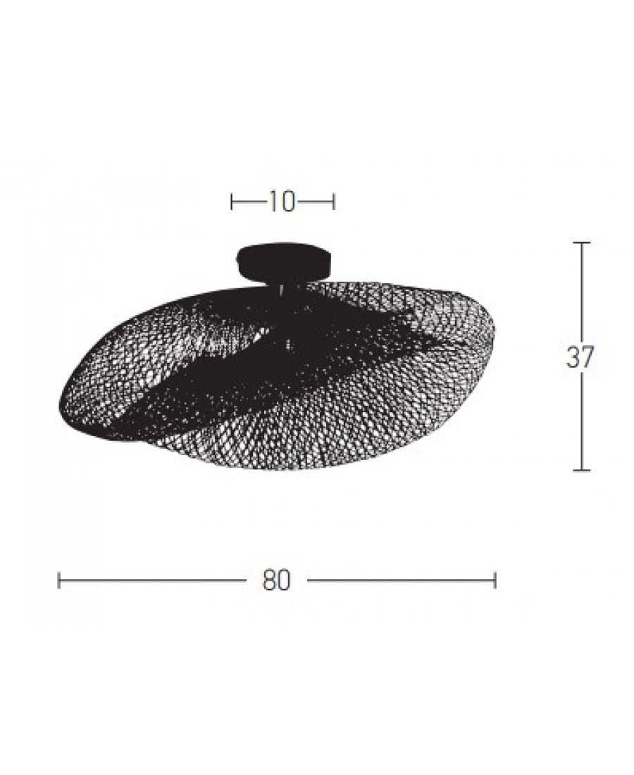 19109 CEILING LIGHT 1XE27 BAMBOO BLACK Zambelis Lights