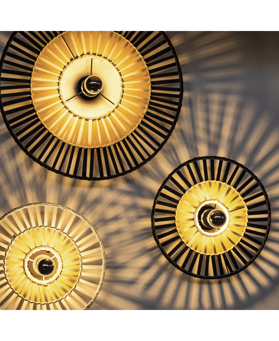 19253 CEILING LIGHT BLACK BAMBOO 1XE7 MAX 40W NATURAL ELEMENTS LIGHTS Zambelis Lights