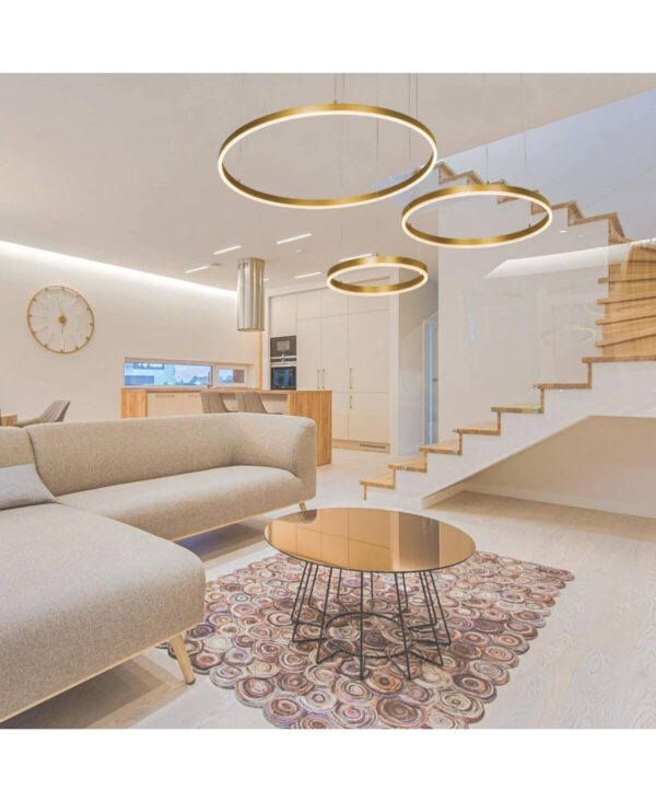 1956-D PENDANT LIGHT 126W 3000K BRUSHED GOLD DIMMABLE FOR INTERIOR USE Zambelis Lights