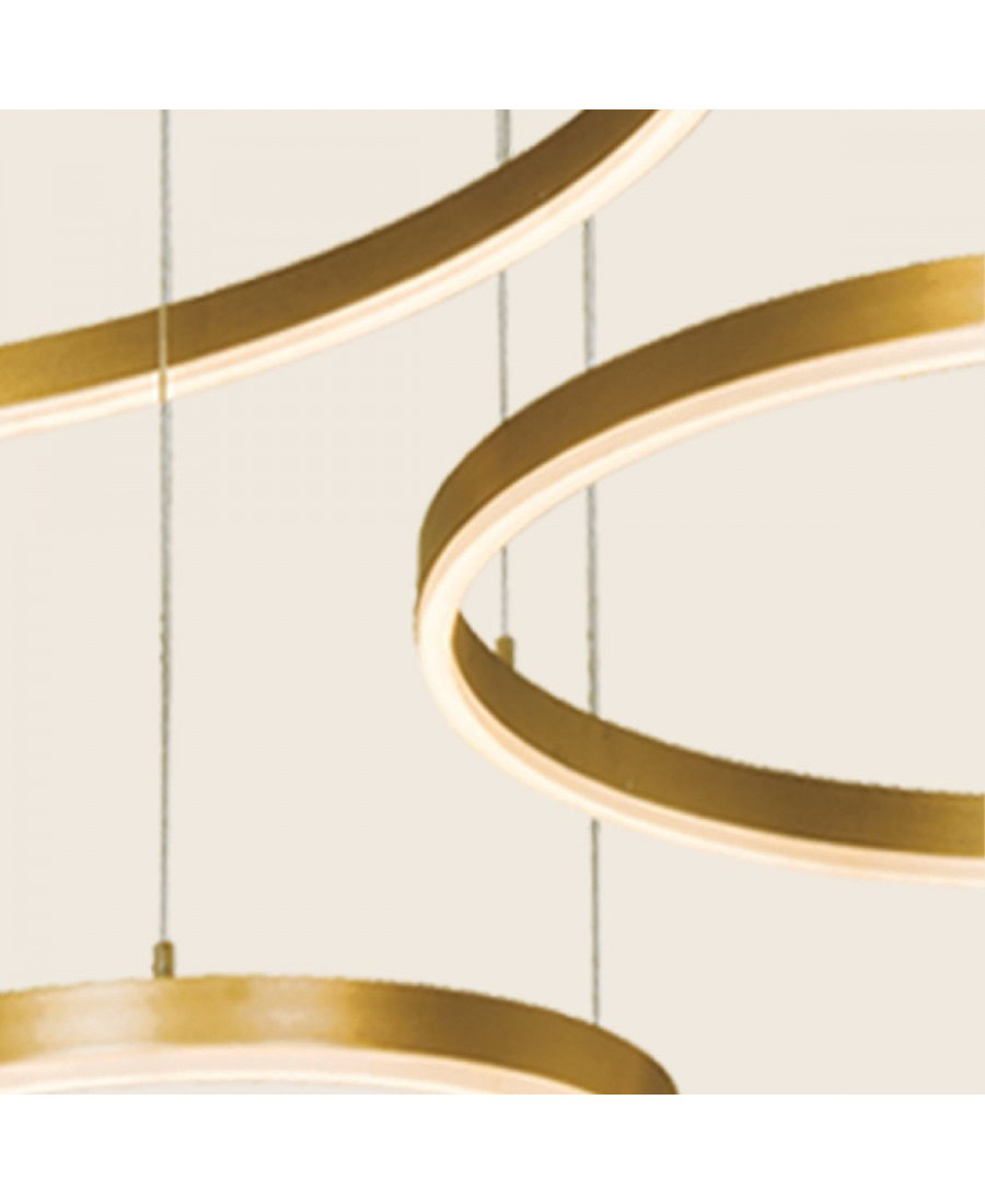 1956-D PENDANT LIGHT 126W 3000K BRUSHED GOLD DIMMABLE FOR INTERIOR USE Zambelis Lights
