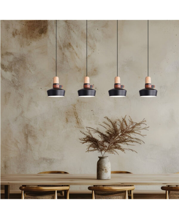 1993-B PENDANT LIGHT 4XE27 MAX 40W BLACK FOR INDOOR USE Zambelis Lights