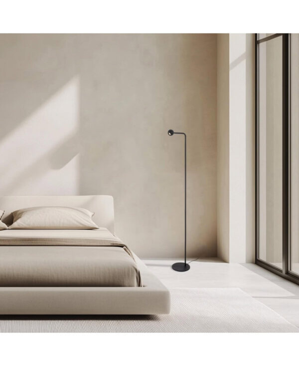 20109 FLOOR LAMP 5W 3000K ALUMINIUM & METAL SANDY BLACK PORTABLE FLOOR LIGHTS FOR INDOOR SPACES Zambelis Lights