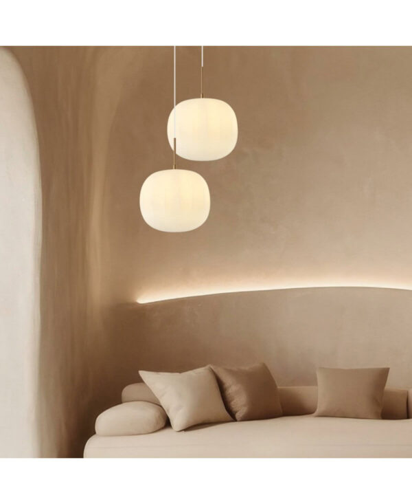 20124 GLASS PENDANT LAMP 40W 1X E27 OPAL GLASS & ANCIENT BRASS Zambelis Lights