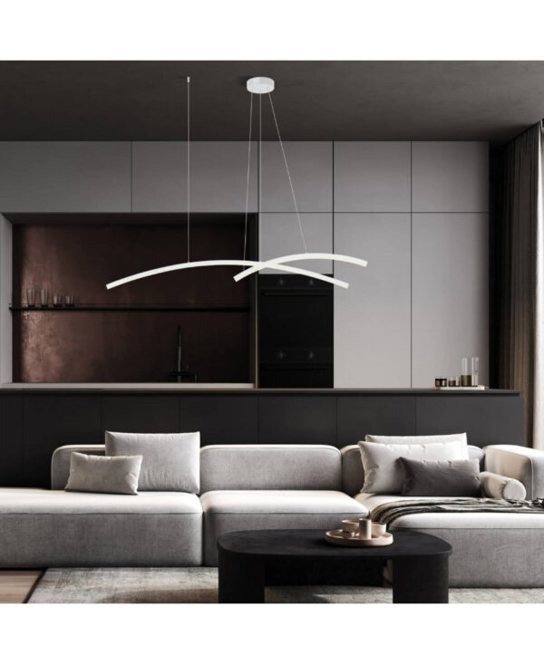 20129 LED PENDANT LIGHT 41W 3000K ALUMINΙUM & ACRYLIC WHITE Zambelis Lights