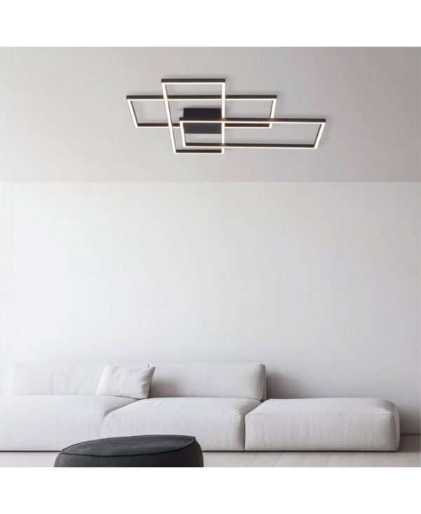 2020 CEILING LIGHT 52W 3000K ALUMINIUM& ACRYLIC SANDY BLACK SHADE Zambelis Lights