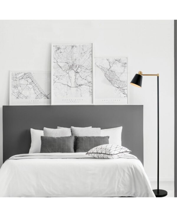 20216 FLOOR LAMP E27 MAX 25W ALUMINUM BLACK -GOLD ON/OFF SWITCH FOR INDOOR SPACES Zambelis Lights