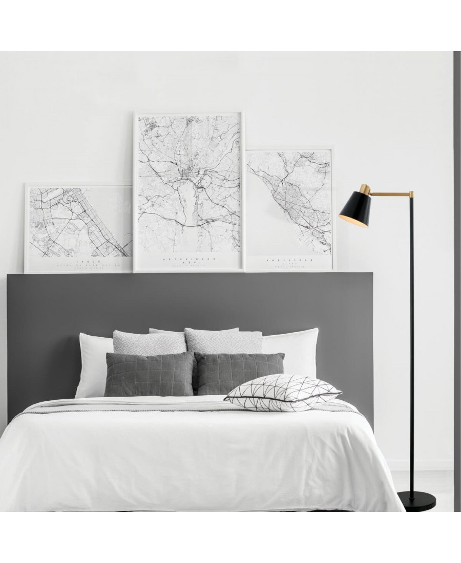 20216 FLOOR LAMP E27 MAX 25W ALUMINUM BLACK -GOLD ON/OFF SWITCH FOR INDOOR SPACES Zambelis Lights