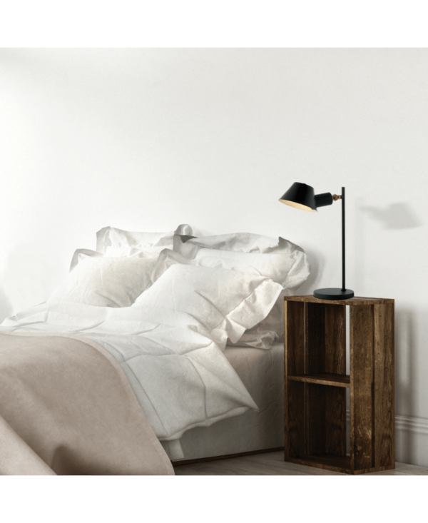 20223 TABLE LAMP E27 MAX 25W METAL -ALUMINUM BLACK -GOLD ROTATING HEAD ON/OFF SWITCH FOR INTERIOR SPACES Zambelis Lights