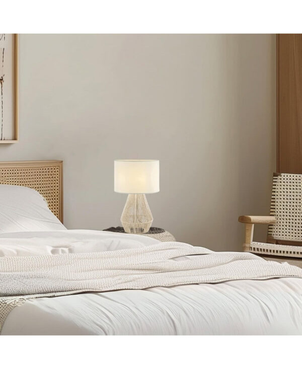 20235 TABLE LAMP E27 MAX 40W THREAD STRING CORD & LINEN NATRUAL ON/OFF SWITCH Zambelis Lights