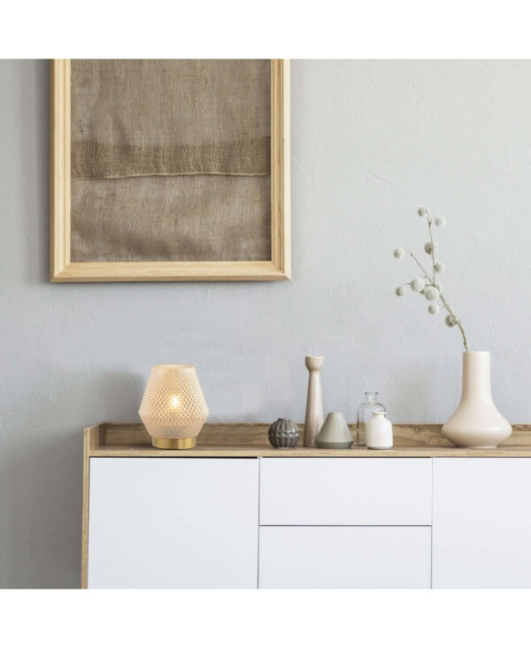 20251 TABLE LAMP E27 MAX 25W GLASS - BRASS ON/OFF SWITCH Zambelis Lights