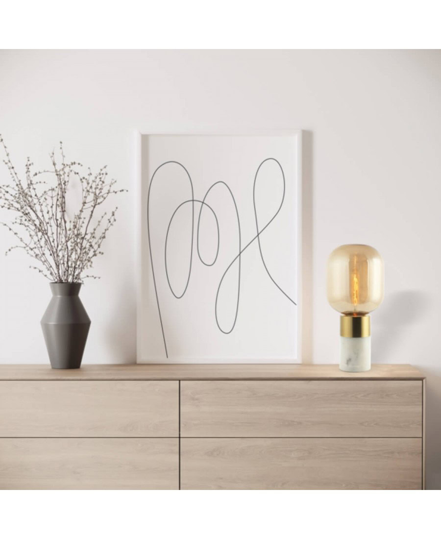 20253 TABLE LAMP E27 MAX 25W METAL - MARBLE - GLASS ON/OFF SWITCH Zambelis Lights